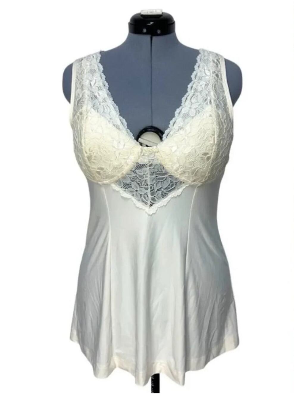 Soft Surroundings Intimate Lace Chamisal Medium Built In Bra Nightgown Top